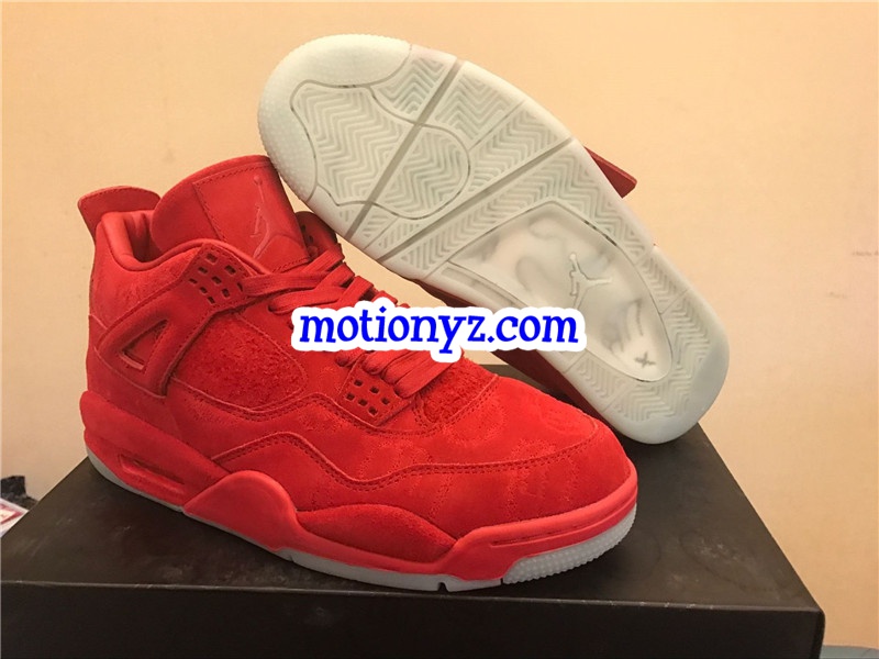 Authentic Red Drapes Kaws x Air Jordan 4